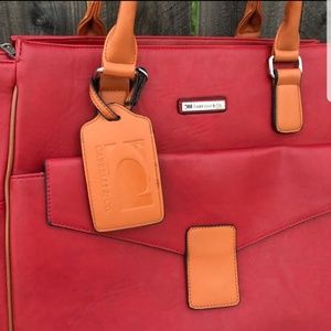 Cabrelli & Co Rolling carry on Brief Red Simulated